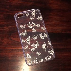 clear/white butterfly phone case.